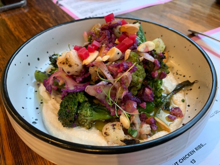 BROCCOLINI, ROMANESCO AND TOASTED ALMOND DRESSING